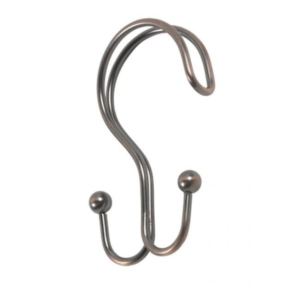 Livingquarters SLM-DO-67 Double Type Bronze Heavy Weight Metal Shower Curtain Hooks; Set Of 12 LI55869